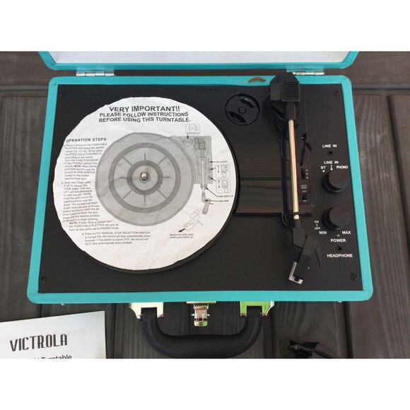 Victrola Journey Bluetooth Portable Record Player Turquoise - Picture 3 of 10